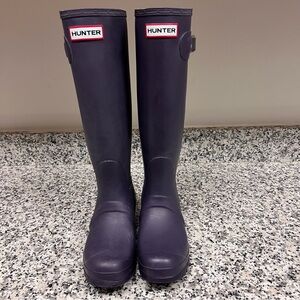 Hunter Purple Winter Rain Boots Knee-High